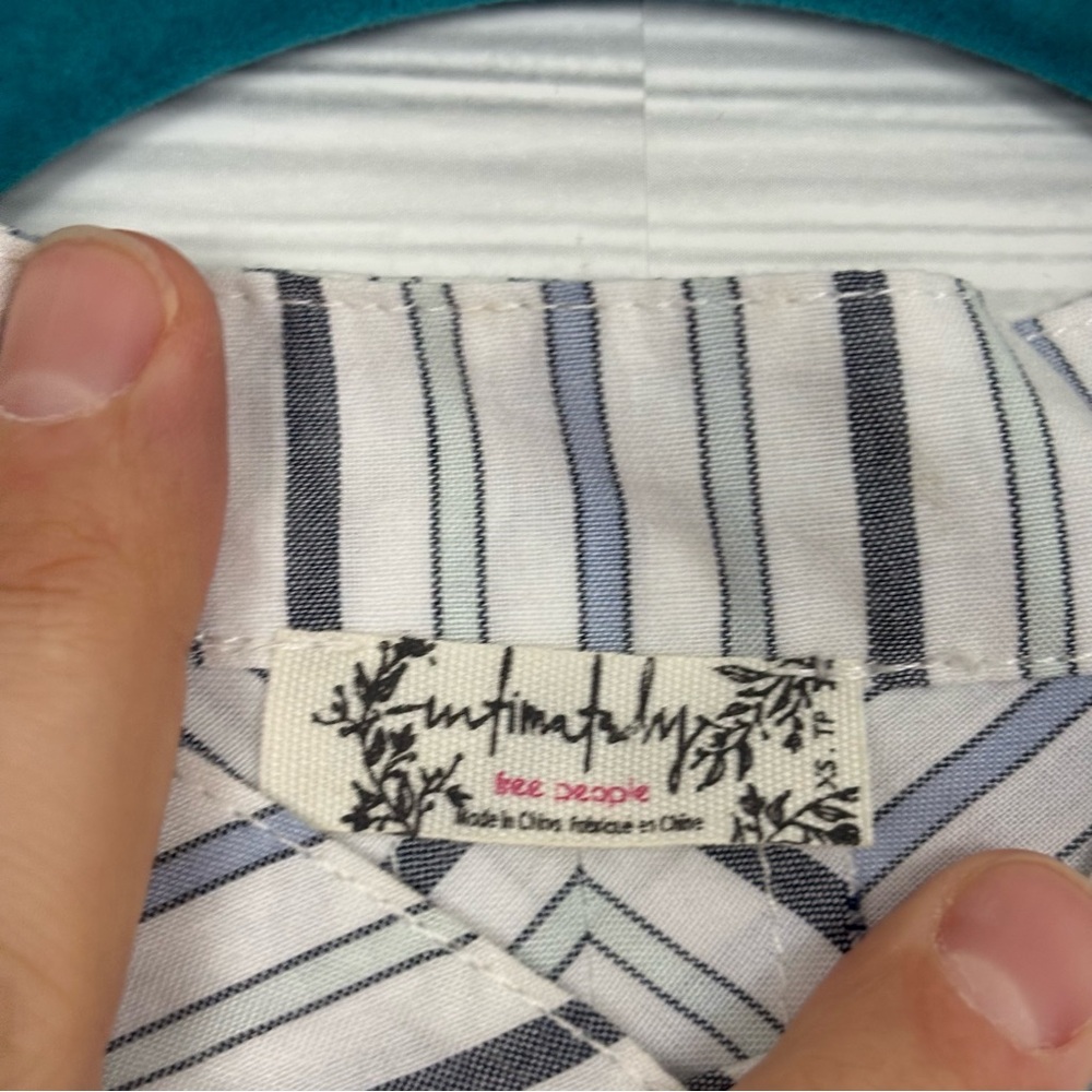 Intimately by Free People Stripe Button Down Blouse Size XS - Picture 3 of 7